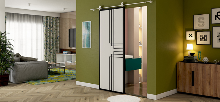 sliding bathroom door installation in Navarre
